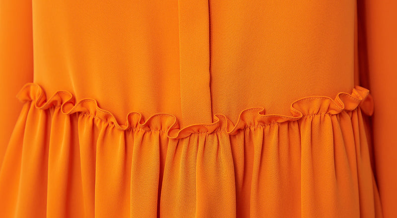 Machka Ruffle Hem Blouse Orange