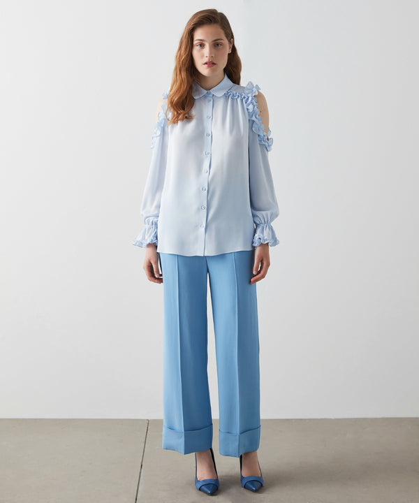 Machka Cold Shoulder Shirt Blue