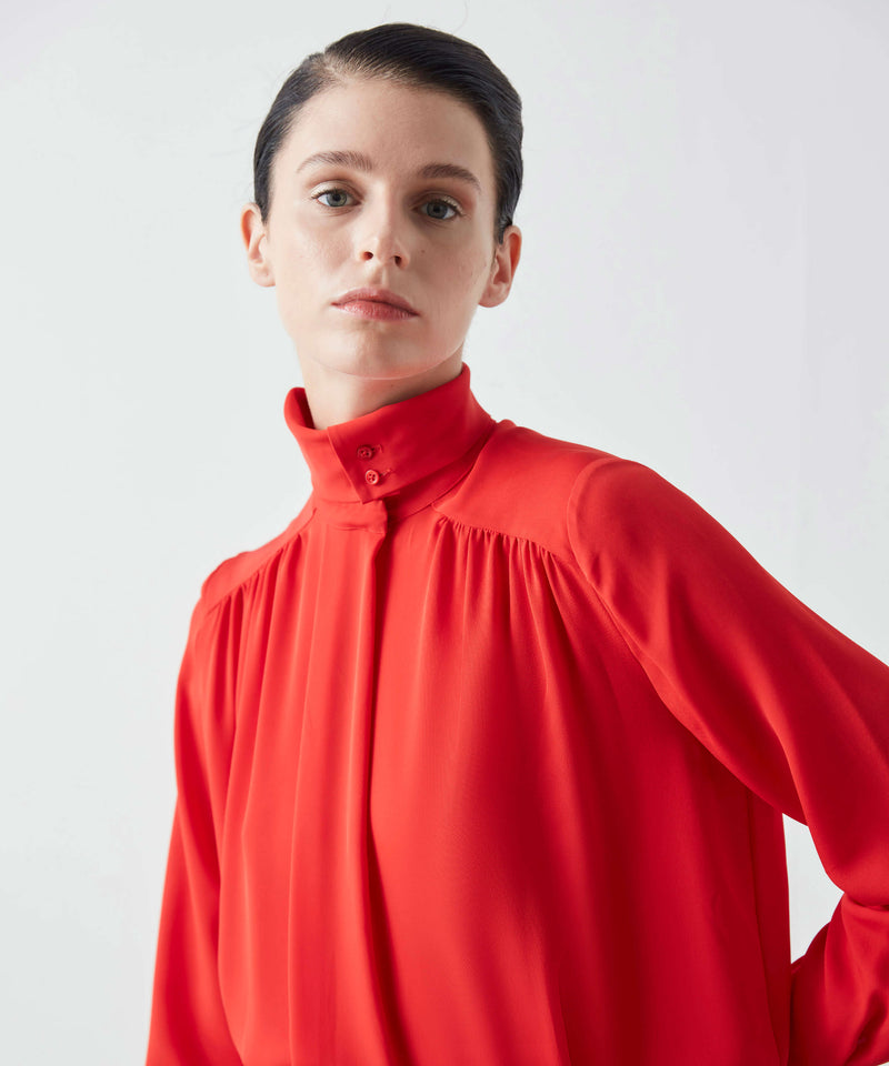 Machka Collar Detail Blouse Red