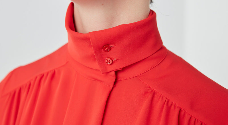 Machka Collar Detail Blouse Red