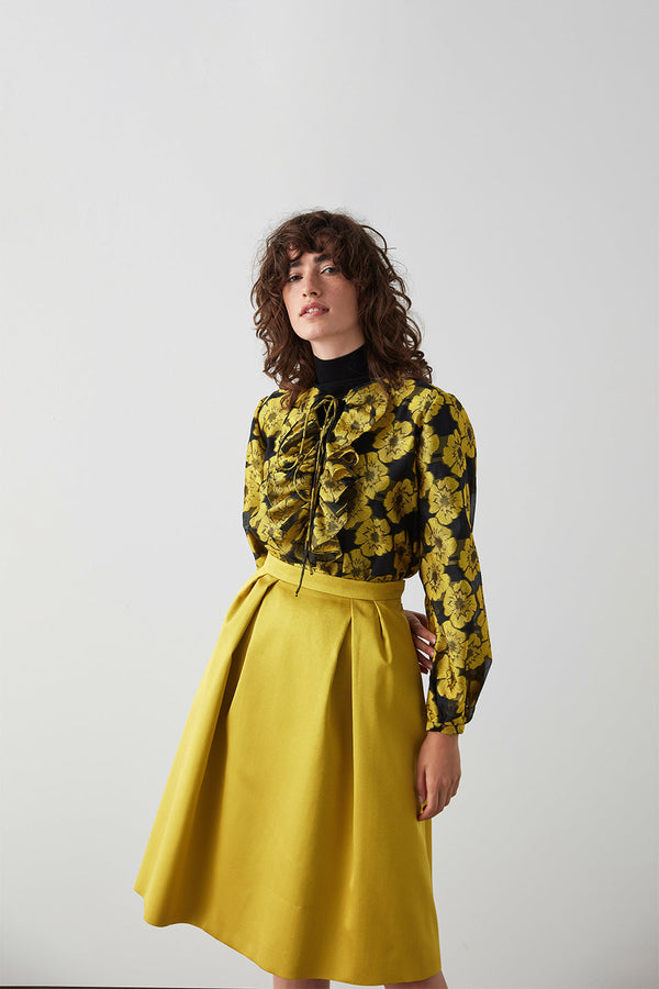 Machka Floral Jacquard Blouse Sulphure