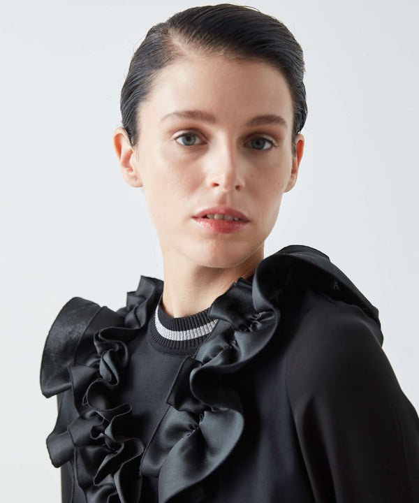 Machka Ruffle Detail Top Black