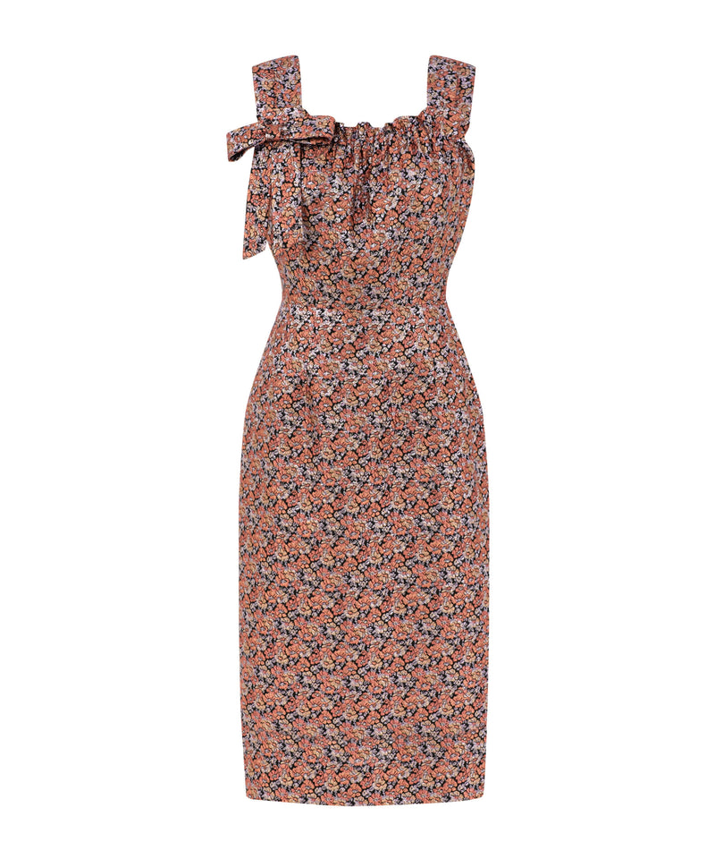 Machka Lurex Jacquard Square Neck Dress Powder