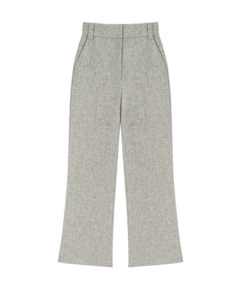 Machka Wool Straight Cut Trousers Grey Melange