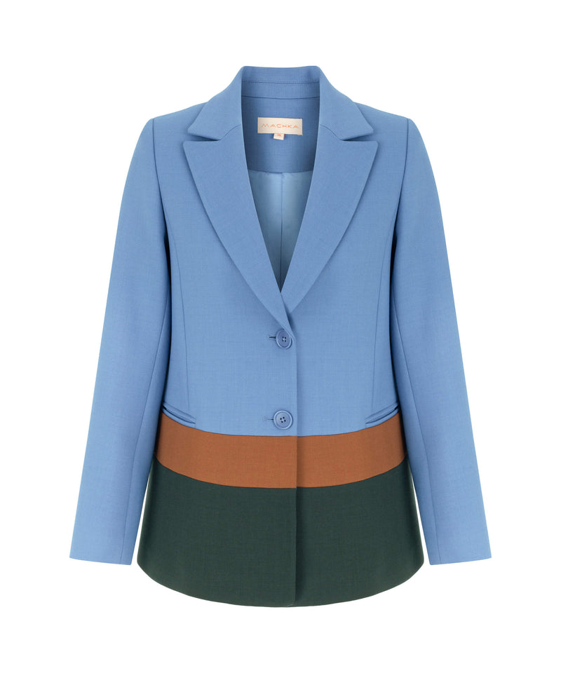 Machka Colorblock Wool Jacket Blue