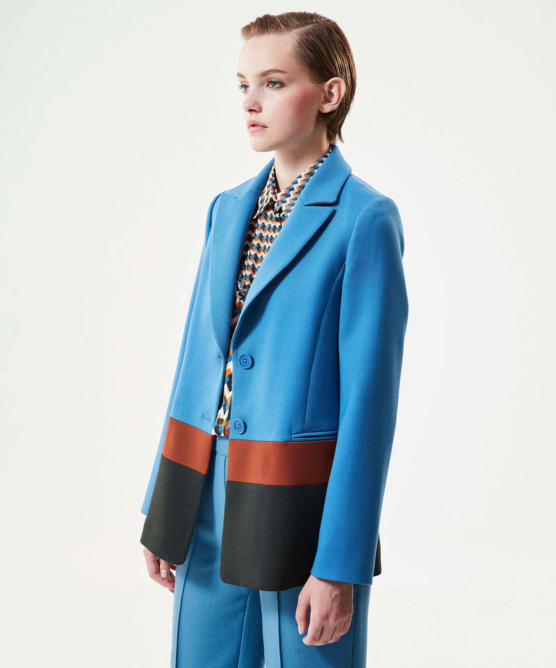 Machka Colorblock Wool Jacket Blue