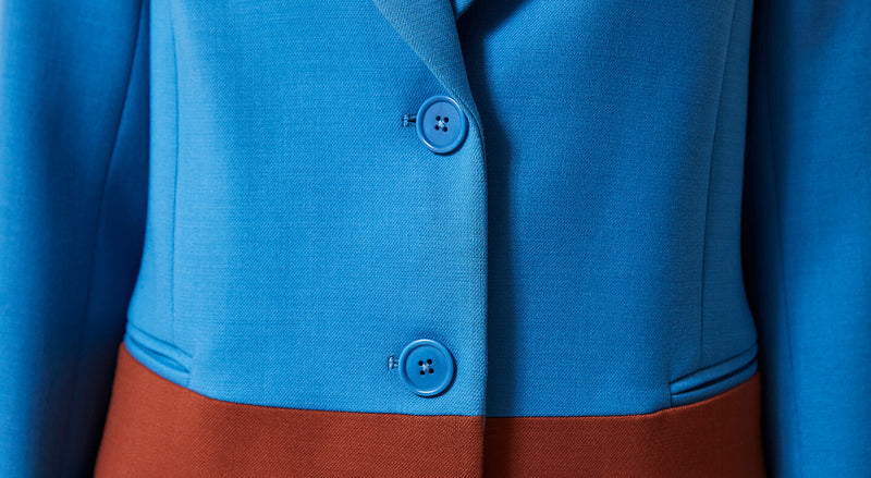 Machka Colorblock Wool Jacket Blue