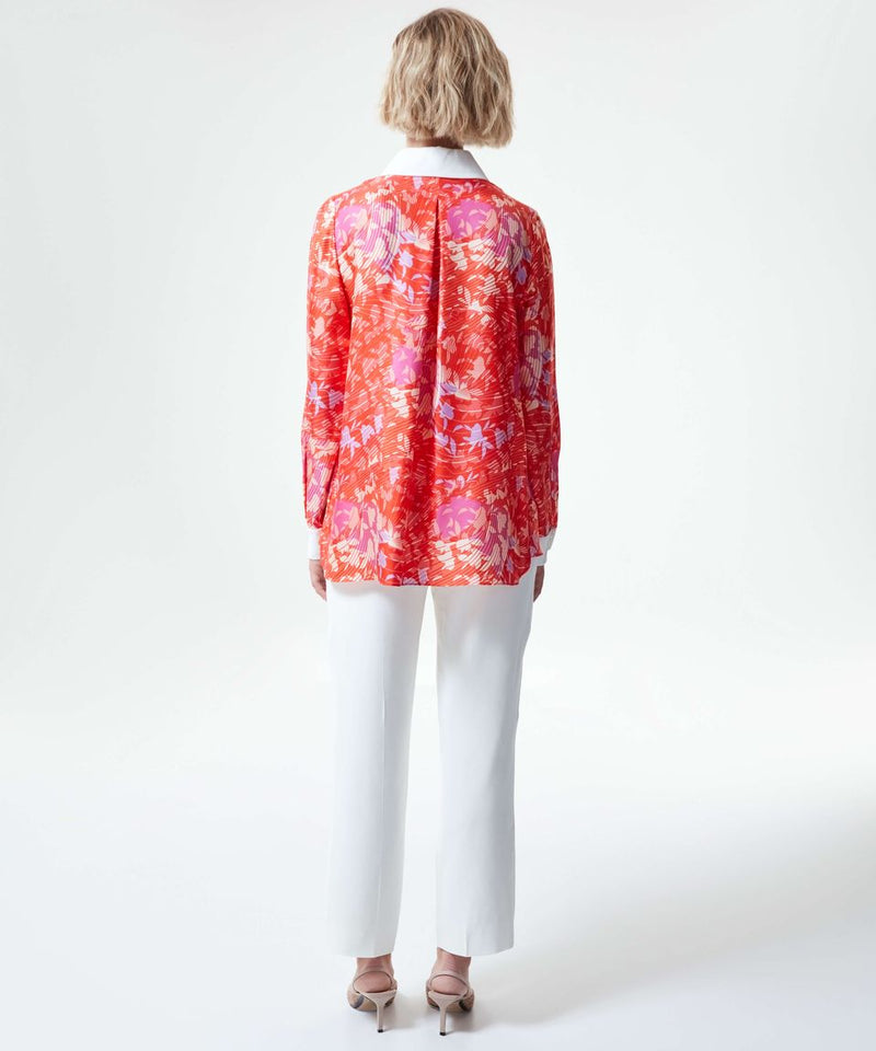 Machka Trendy Allover Printed Blouse Pomegranate