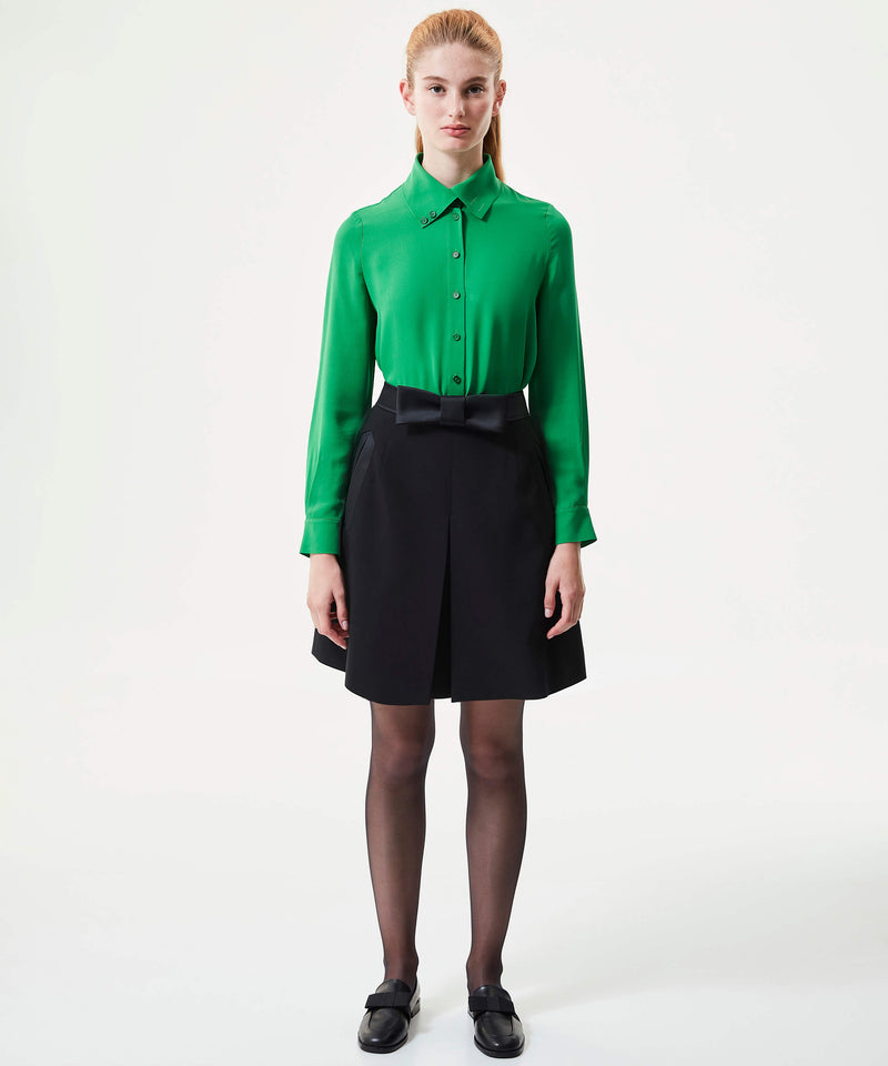 Machka High Neck Buttoned Shirt Green