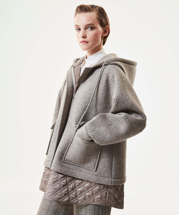 Machka Quilted Mix Coat Beige