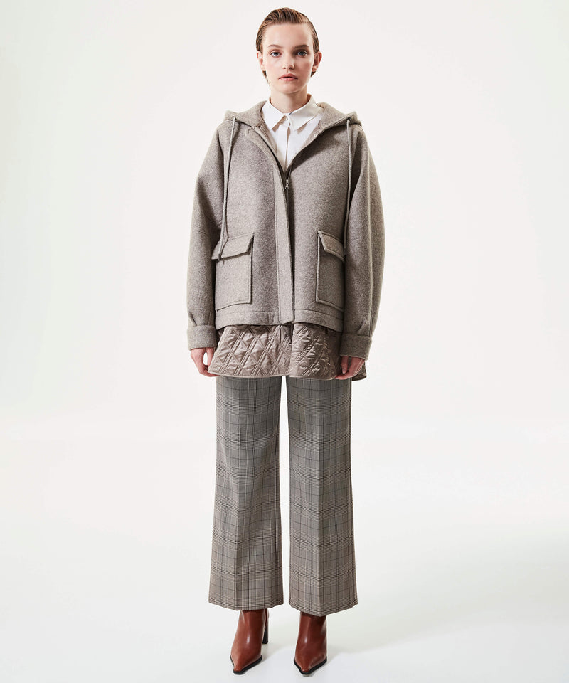 Machka Quilted Mix Coat Beige