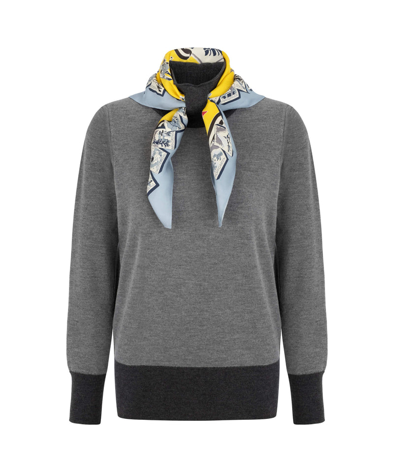 Machka Knitwear With Scarf Accessory Grey Melange