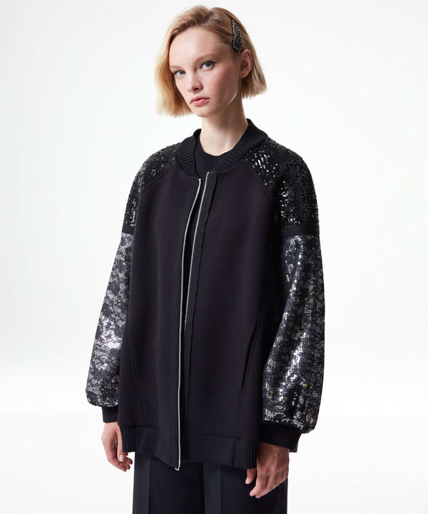 Machka Sequin-Embellished Sweatshirt Black