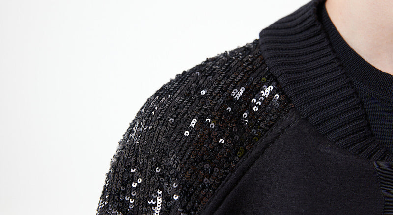 Machka Sequin-Embellished Sweatshirt Black