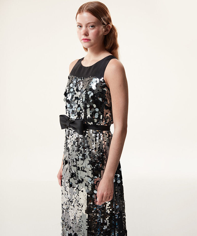 Machka Sequined-Embellished Midi Dress Silver