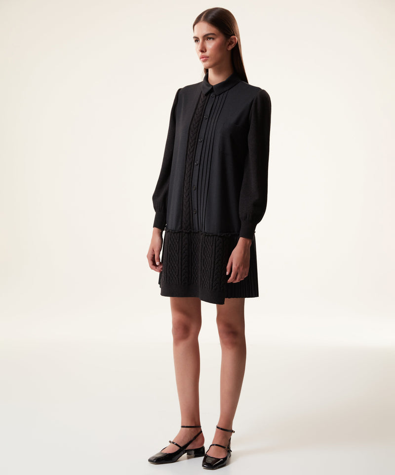 Machka Wool Blend Knitwear Mix Dress Anthracite