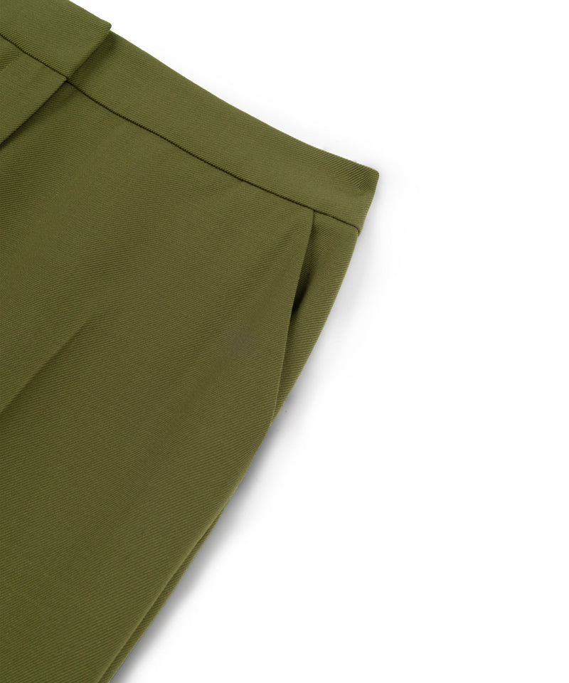 Machka Wool Blend Cigarette Fit Trousers Olive Green