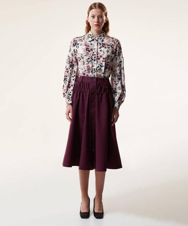 Machka Skirt With Adjustable String Detail Cherry