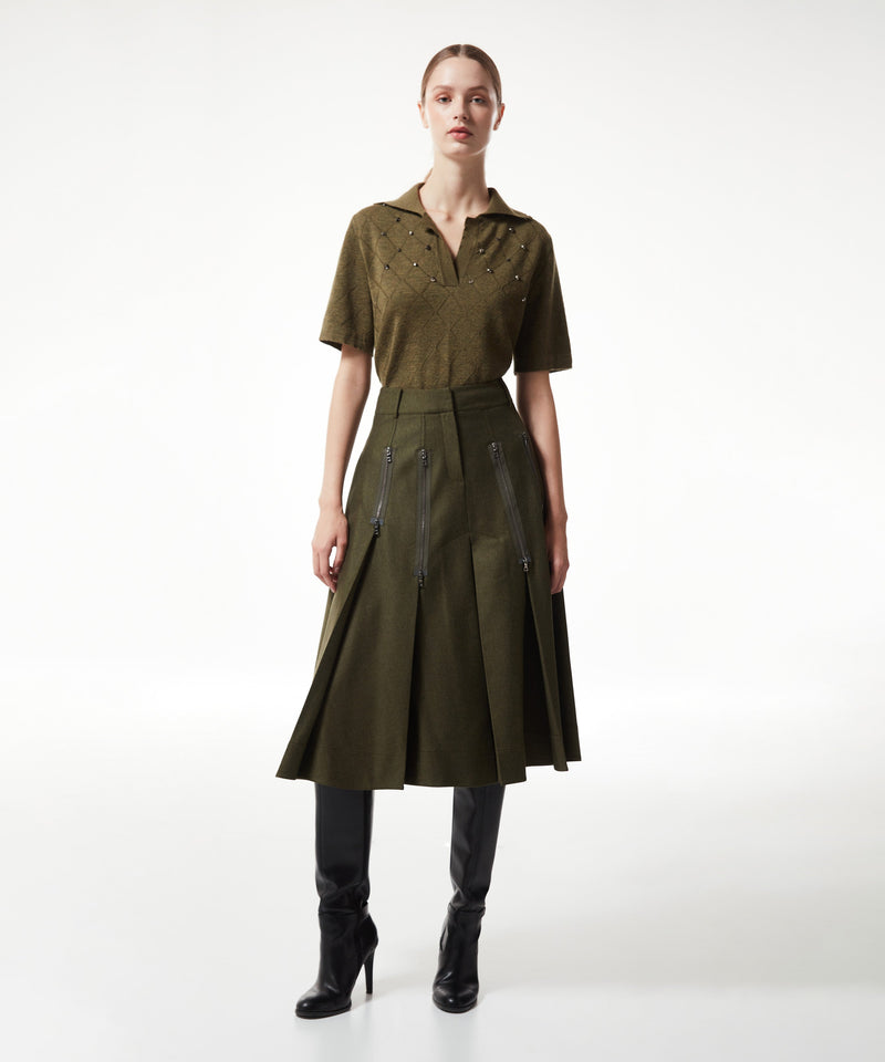 Machka Skirt With Zipper Accessory Khaki