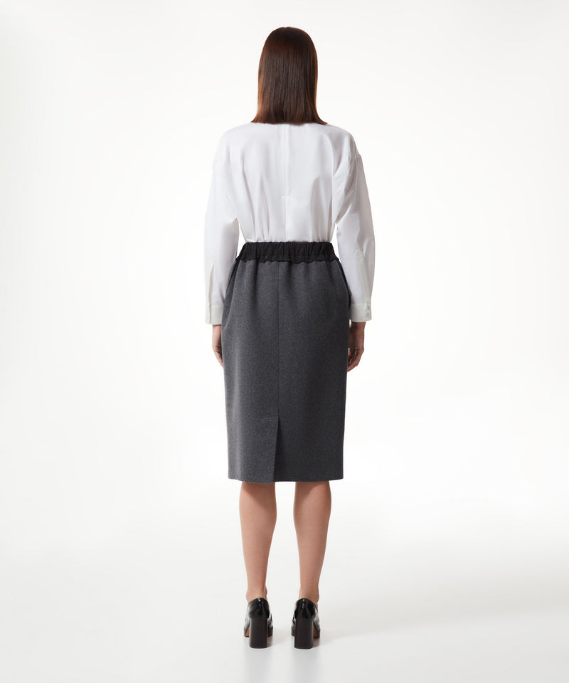 Machka Fabric Mix Pencil Skirt Anthracite