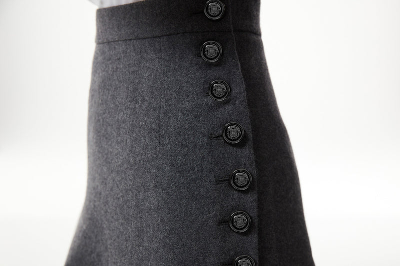 Machka Bell Skirt With Ornamental Buttons Anthracite