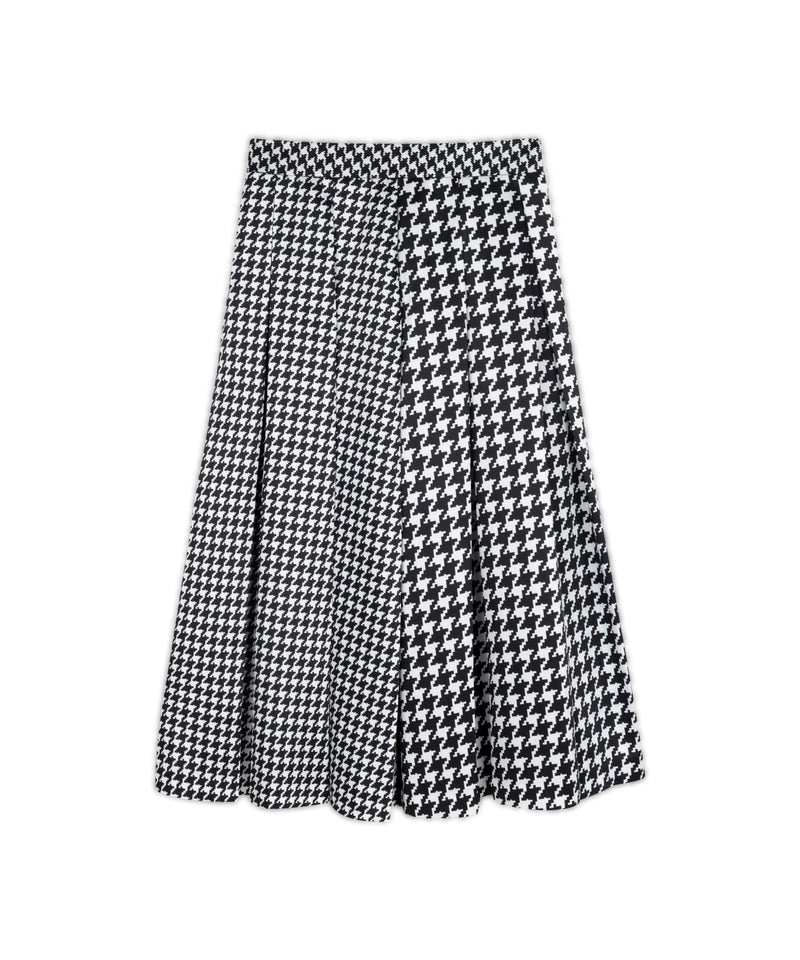 Machka Houndstooth Pattern Mix Skirt Black