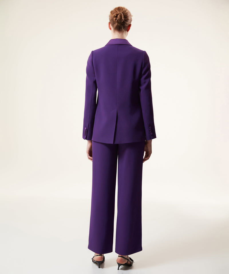 Machka Crepe Blazer With Bow Accessories Dark Purple