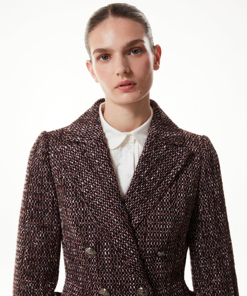 Machka Tweed Tassel Striped Blazer Bordoux