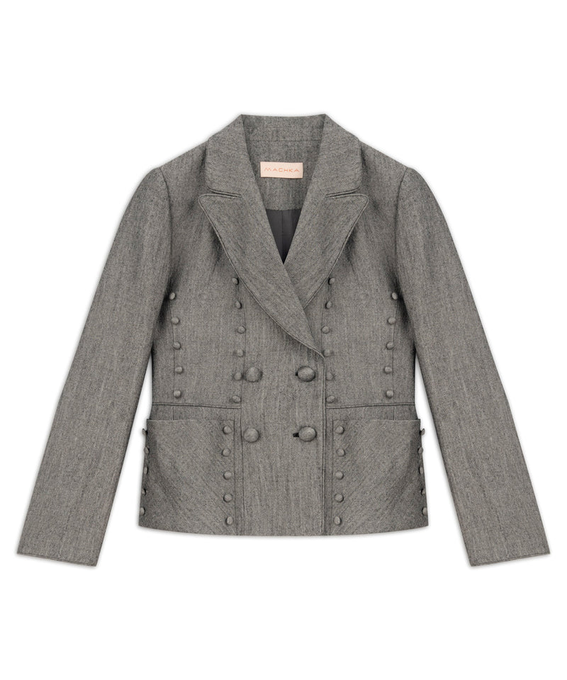 Machka Blazer With Button Accessory Anthracite