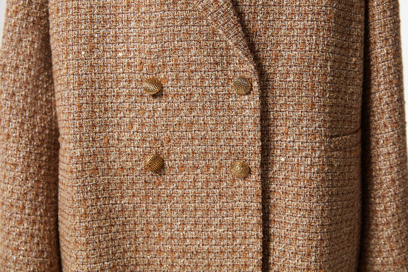 Machka Sequined Tweed Blazer Camel