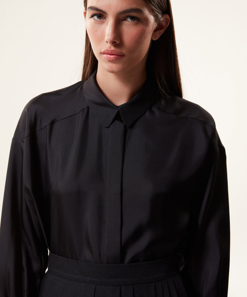 Machka Relaxed Fit Silk Shirt Black