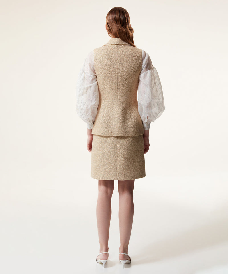 Machka Lurex Textured Jacket Vest Gold