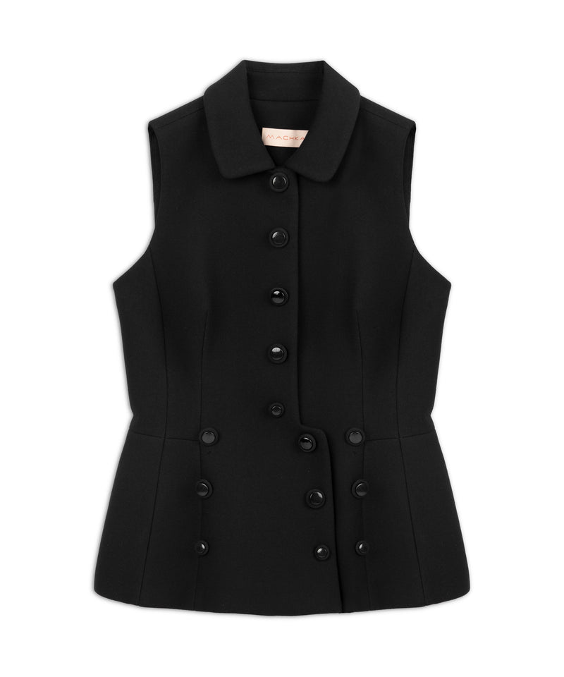 Machka Vest With Button Accessory Black