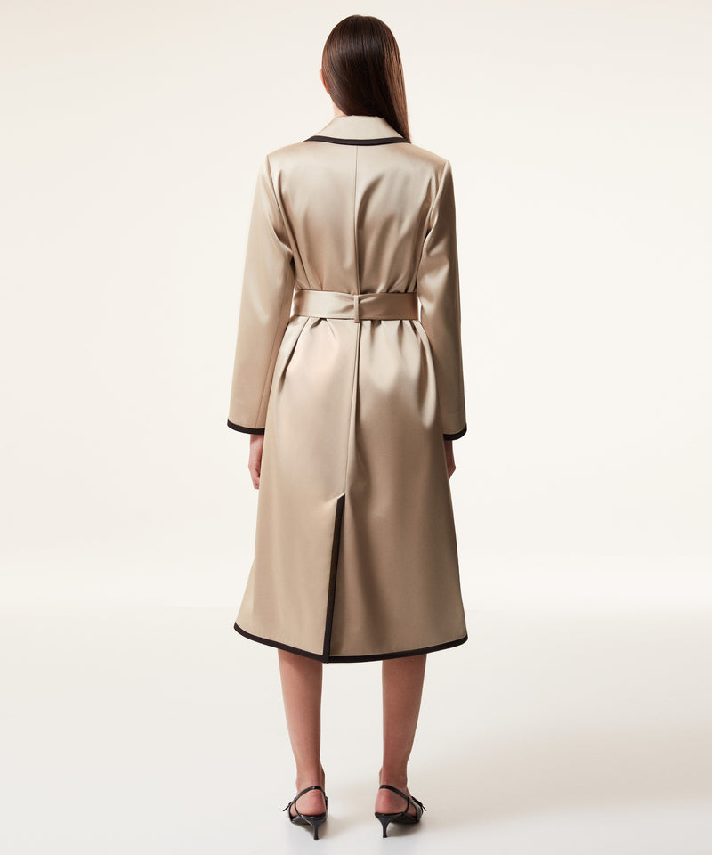 Machka Contrast Piping Top Coat Cream