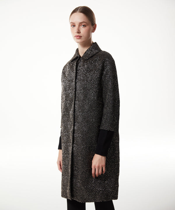 Machka Jacquard Patterned Coat Black