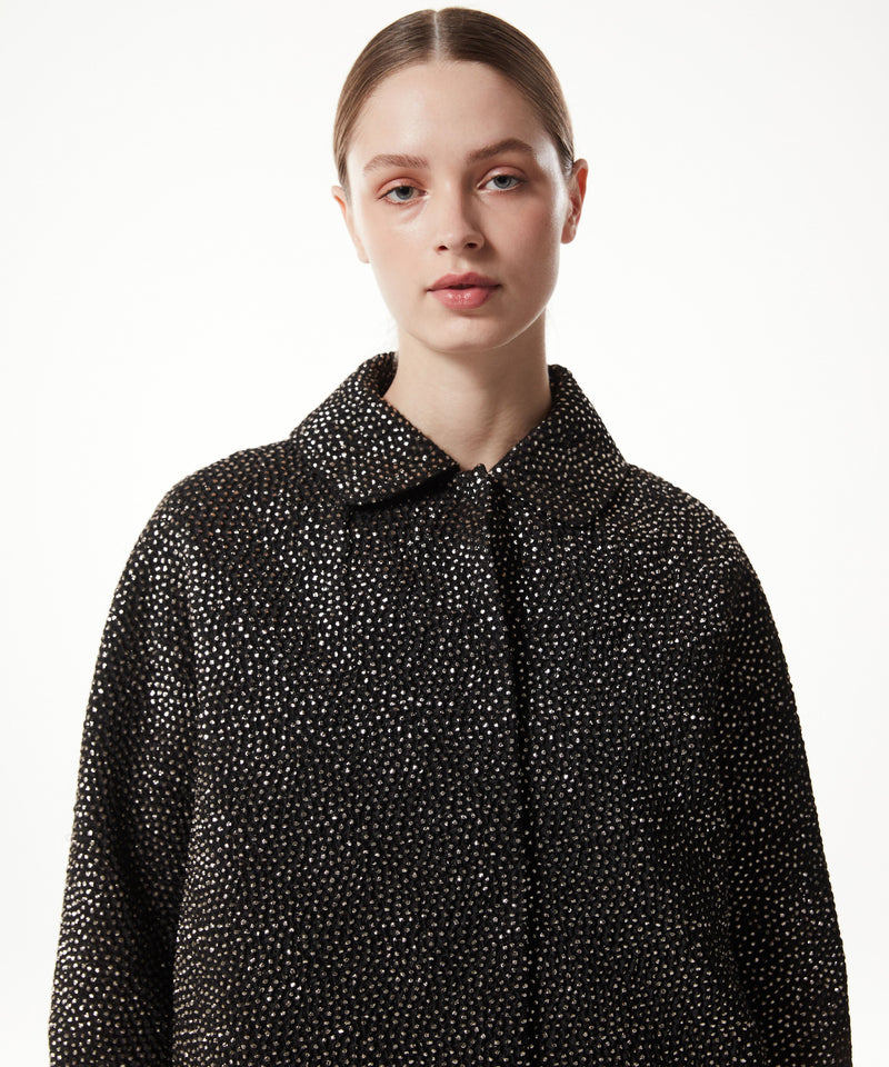 Machka Jacquard Patterned Coat Black