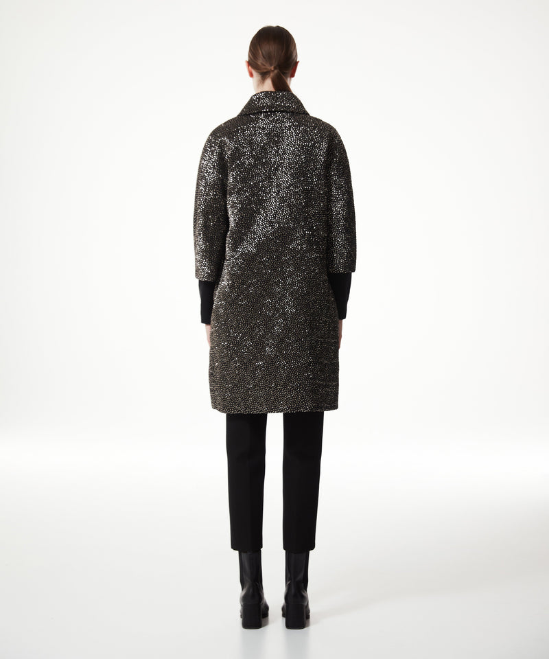 Machka Jacquard Patterned Coat Black