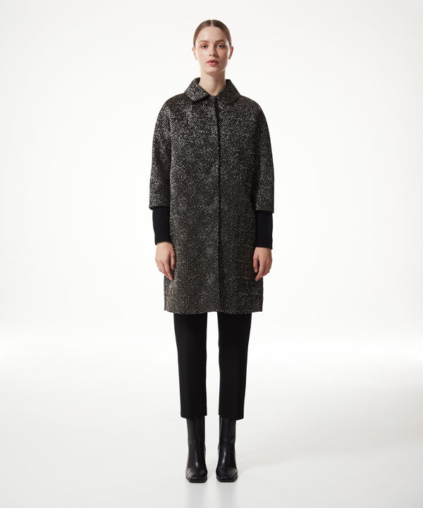 Machka Jacquard Patterned Coat Black