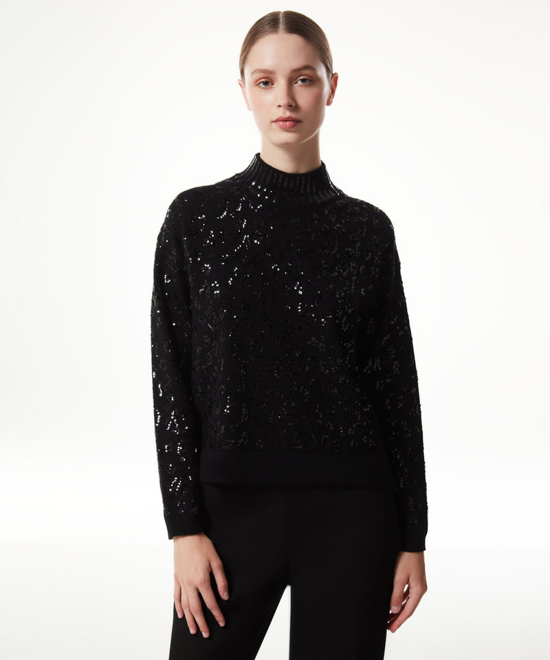 Machka Sequined Wool Knitwear Black