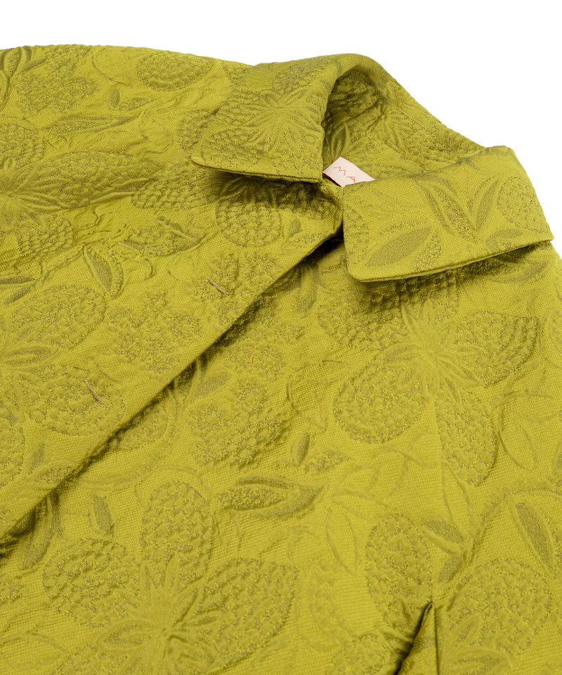 Machka Jacquard Ruffle Hem Jacket Yellow