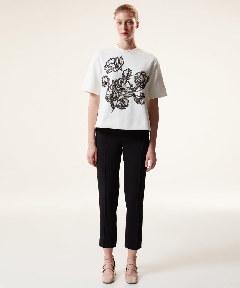 Machka Bead-Embroidered T-Shirt White