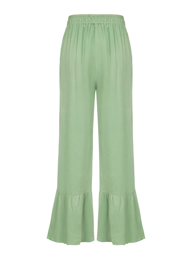 Nocturne High Waist Ruffle Trouser