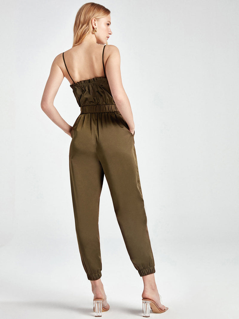 Nocturne Jumpsuit N/Sl Khaki - Wardrobe Fashion