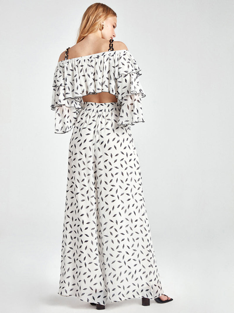 Nocturne Trouser Print Off White - Wardrobe Fashion