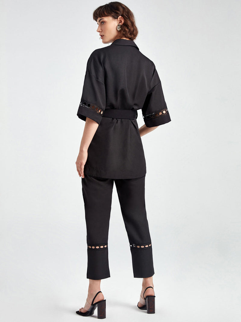 Nocturne Kimono Short Black - Wardrobe Fashion