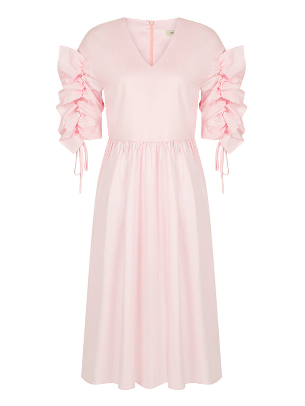 Nocturne Dress Pleat S/S Pink - Wardrobe Fashion