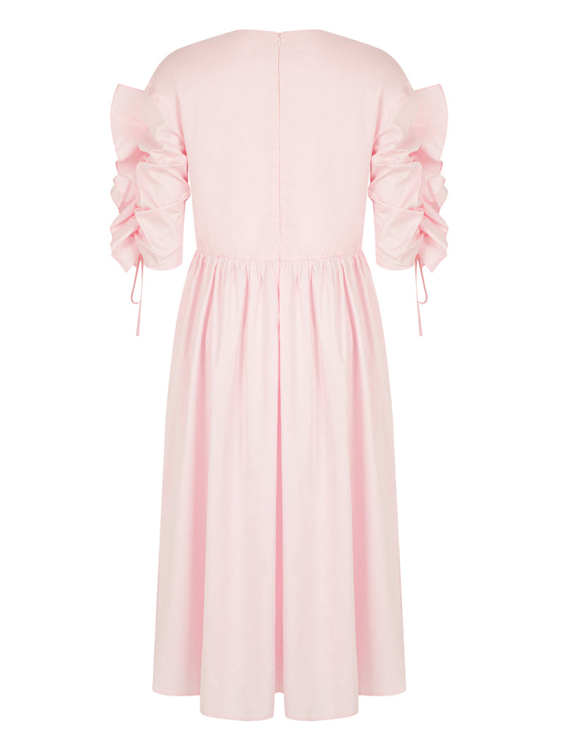 Nocturne Dress Pleat S/S Pink - Wardrobe Fashion