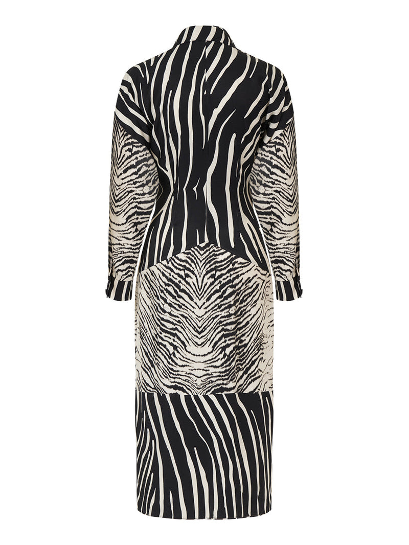 Nocturne Zebra Print Shirt Dress Varyant