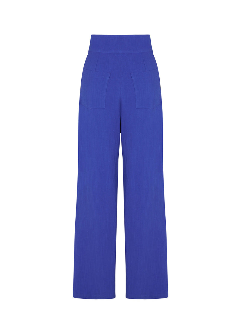 Nocturne Wide Leg Linen Pants Sax