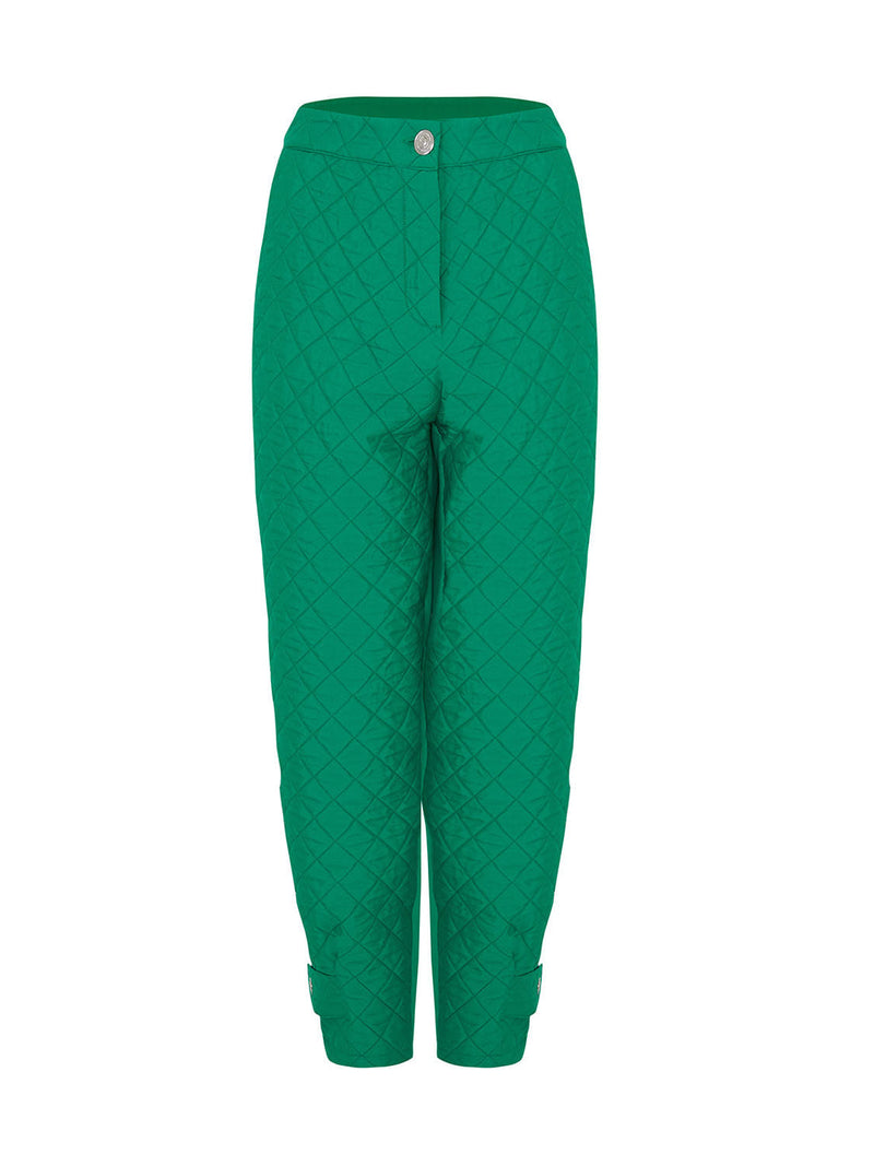 Nocturne Quilted Solid Trousers Green